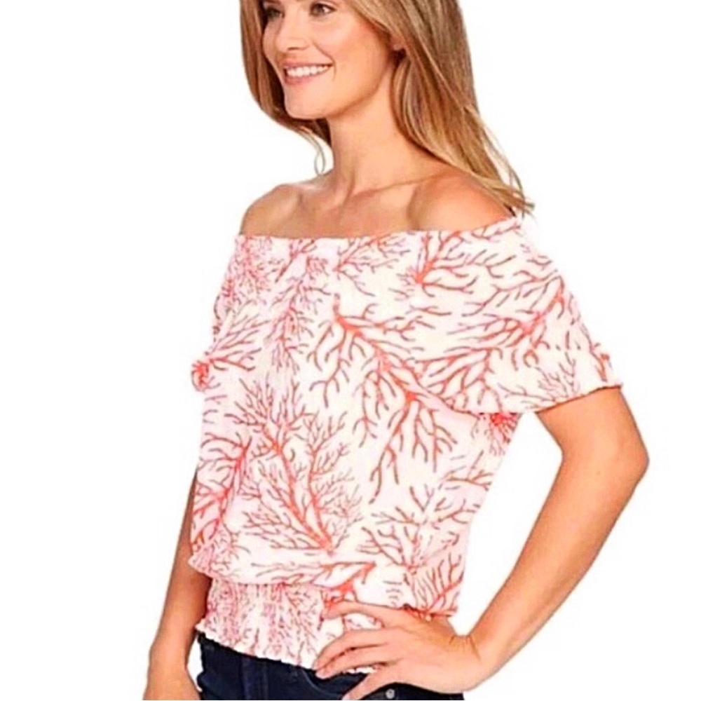 Michael Kors Corsl Reef Off Shoulder Blouse Size XL